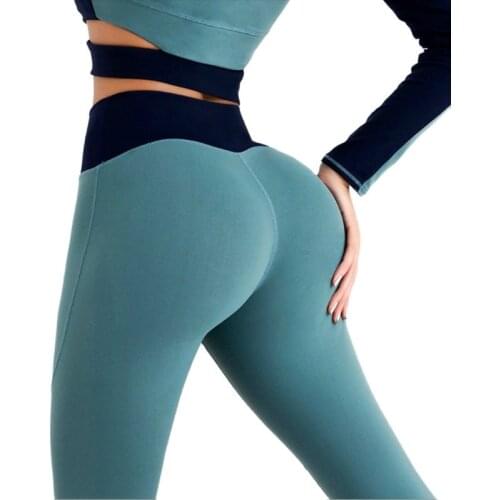 INS European hot style running exercise fitness fast dry yoga wear without embarrassing line high waist honey peach butt tights