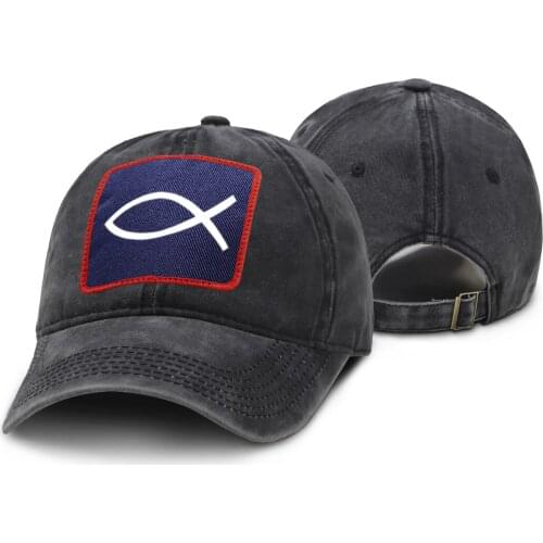 Jesus Fish Simple Print Mens Snapback Cap Casual Woman Baseball Caps Hot Sell Fashion Trucker Casquette Black Women Sport Cap