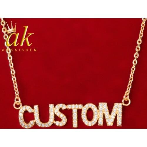 Custom Tennis Name Pendant Gold Color Women Hip Hop Jewelry