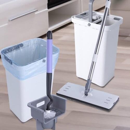 YOREDE Multifunction Squeeze Mop And Bucket For Home & Kicthen Self Cleaning Magic Flat Mop With Bucket Household Cleaning Tool