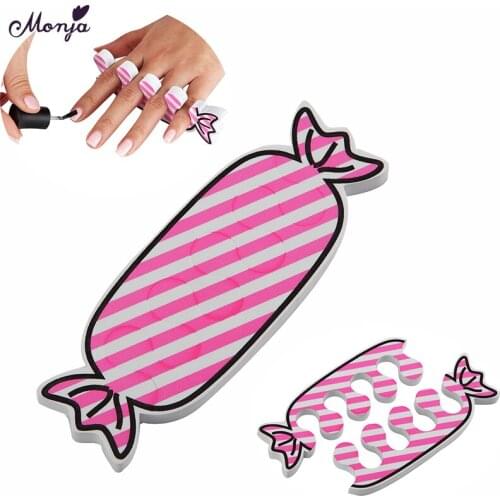 Monja Random Color Nail Art Finger Toe Soft Foam Separator Candy Detachable Hand Foot Care Polish Gel Assist Paint Manicure Tool