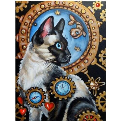 Animals Embroidery Mosaic Craft Cartoon Cat Diamond Painting Kit Crystal Picture Wall Paper Rhinestone Drawing Christmas Gift