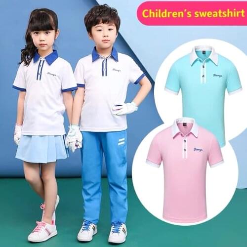 New summer boys and girls short-sleeved T-shirt golf childrens short-sleeved summer sports uniform