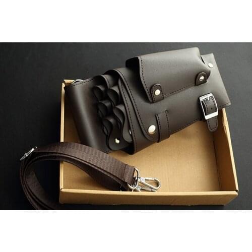 New Hairdresser Barber Scissor Bag Salon Hairdressing Holster Pouch Case Professional PU Leather Scissors Case Bag