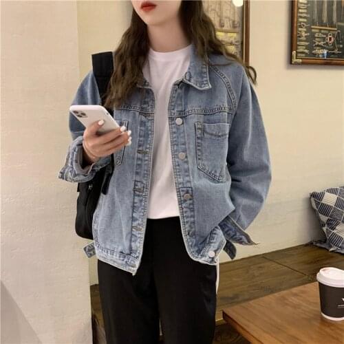 2020 New Spring Autumn Jacket Short Blouse Denim Jacket Female Loose Popular Korean Version Retro Fashion All-match denim jacket