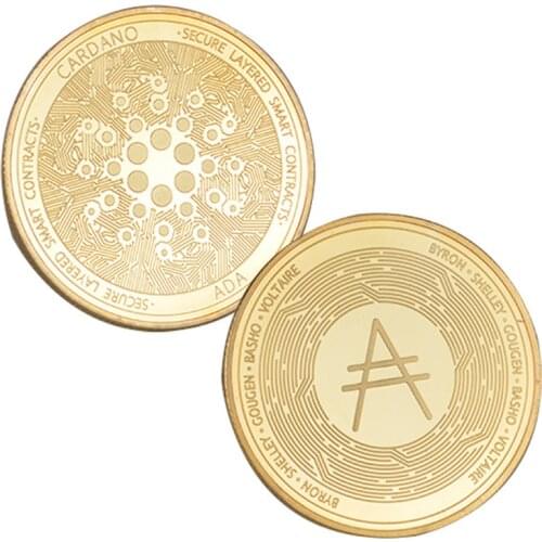ADA Commemorative Coin Cryptocurrency Plated Cardano Collection Gift Physical Plated Bitcoin Dogecoin Metal Antique Imitation