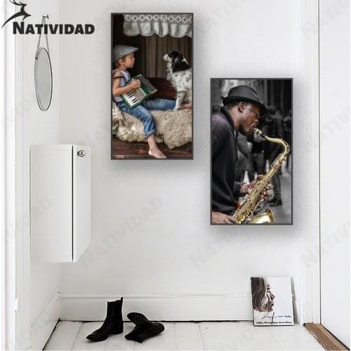 Nordic Pianist Canvas Painting Art Wall Decor Modern Musical Instrument Player Aesthetic Poster for Classroom Home Decoration