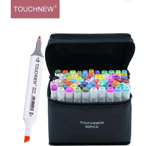 TOUCHNEW 30/40/60/80/168 Colors Dual Headed Art Markers Alcohol Based Markers Pen For Artist Drawing Manga Animation Supplies