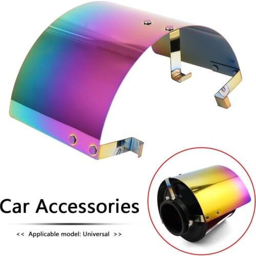 Universal Cone Filter Cover Carbon Fiber Look Neck Stainless Steel Air Intake Heat Shield 200*140mm
