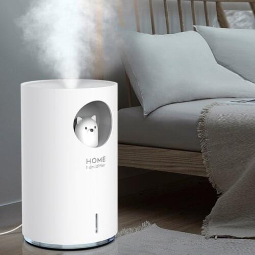 900 ml Ultrasonic Air Humidifier usb Aroma Diffuser Humidificador Mini Cool Mist Cute Pet For Home Office 7 Color LED Lamp