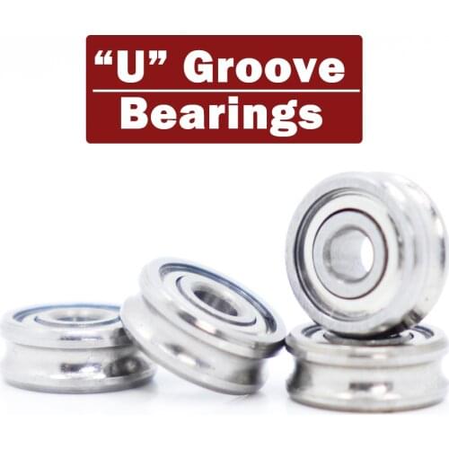 Outer Ring With U-groove Bearing 3*8*3 mm 4PCS Wire Cable Pulley Bearing Walking Heavy Pulley Crane U Groove Wheel Bearings