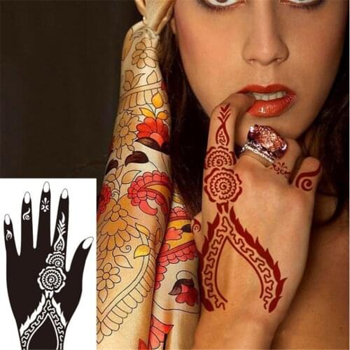 Temporary Tattoo stencil Body Art Men Women Indian Henna pattern Beauty Waterproof Fake Arm Hand Reuse tatoo
