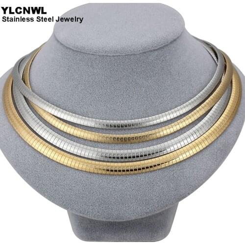 Top Fashion Stainless Steel Women Necklace 2020 Gold Color Chain Chunky Choker Bib Collar Jewelry Wedding Gift