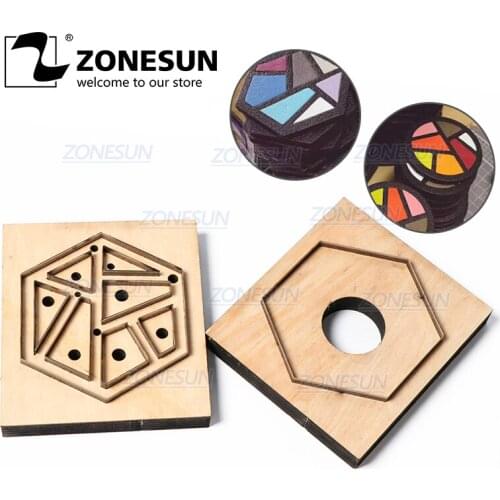 ZONESUN Leather Tangram Cup Mat Flower Customized Leather Cutting Die Handicraft Tool Punch Cutter Mold Diy Paper Laser Knife