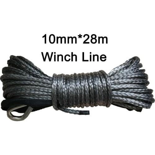 10mm * 28m Synthetic Winch Line Cable Rope for ATV/UTV Towing Ropes