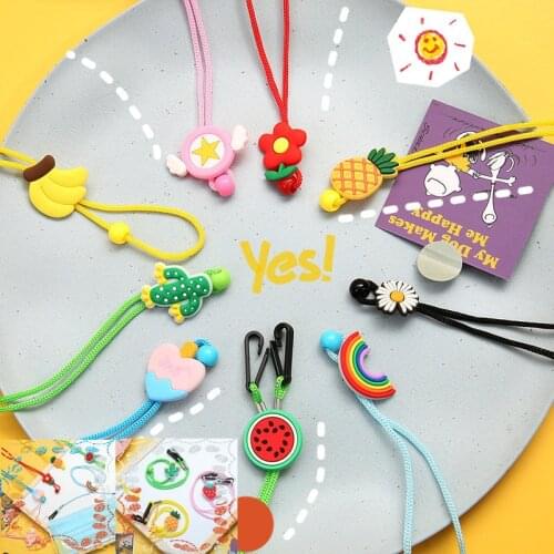 10PCS Cartoon Adjustable Face Mask Lanyard Handy Convenient Safety Mask Ear Holder Rope Child Mouth Cover Rope Colorful 9 Ribbon
