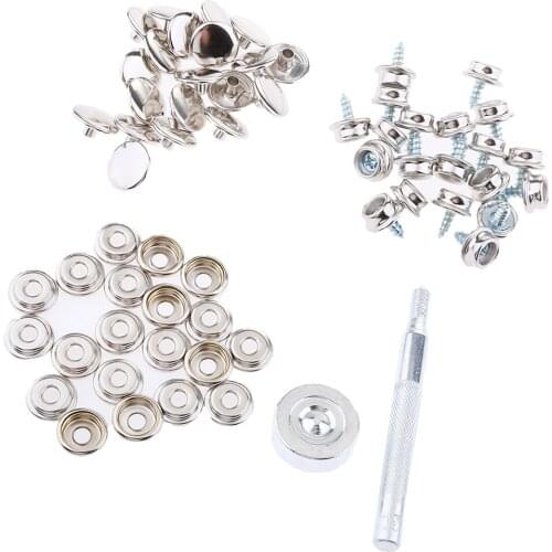 152X Boat Marine Canvas Fabric Snap Cover Button+Socket Fastener 3/8" Screw