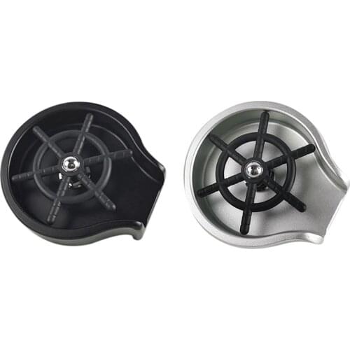 2 Set for Kitchen Sinks, Kitchen Sink Accessories, Bar Glass Rinser Coffee Pitcher Wash Cup Tool, Black & Silver