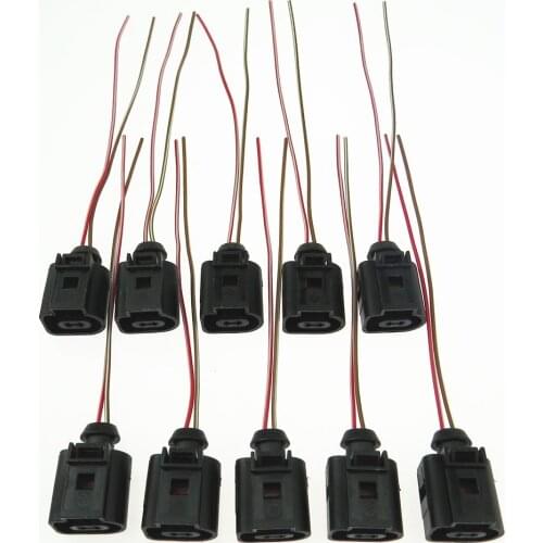 2 Pin 1J0973702 1J0 973 702 Qty10 Electrical Harness Connector Plug Wiring For Passat B6 B7 Golf MK5 MK6 Tiguan A4 Q5 Q7