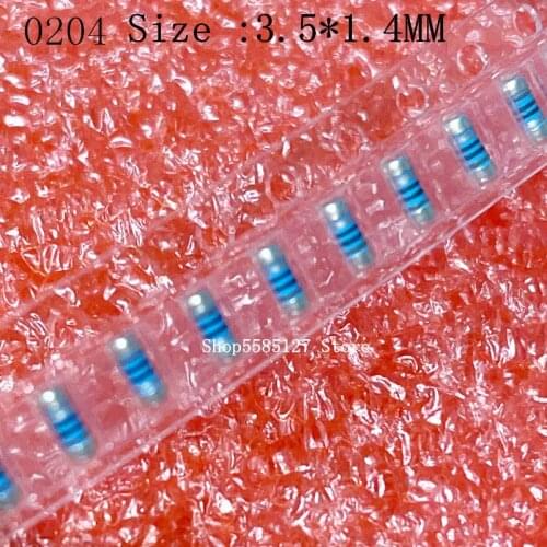 20PCS 0204 Color Ring SMD Wafer Resistance 1R 2R 1.5R 4.7 10 15 22 27 47 100 220 1K 2K 4.7K 10K 22K Ohm Cylindrical Resistance