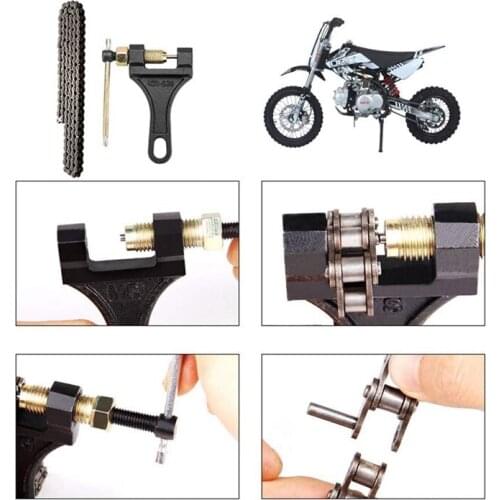 420 Motorcycle Chain - 420 Standard Roller Chain 132 Link + Chain Breaker for 110Cc 125Cc Dirt Pit Bike Atv Quad Go Kart Scoot