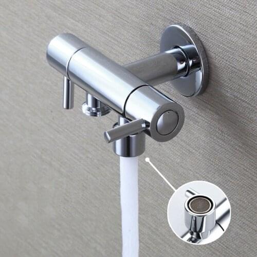 Bathroom Accessories Dual Purpose One In Two Out Bibcock Cold Water Bathroom Faucet Rust and Corrosion Resistance Toilet Taps