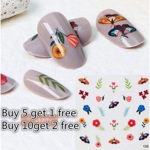 Free Shipping 3D Nail Sticker Stick Figure Flowers Sliders Sticker Floral Face Marble Pattern Slider DIY Nail Art Decoration