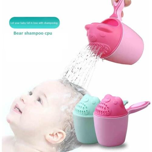 Cute Cartoon Bear Baby Bathing Cup Practical Water Ladle Bathing Cup for Baby Care Newborn Kids Shower Shampoo Cups