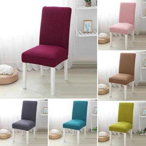 1Pc Dining Chair Cover Jacquard Spandex Slipcover Protector Case Stretch for Kitchen Chair Seat Hotel Banquet Chair Seat Covers