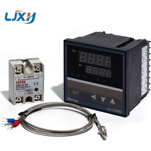 LJXH C900 Digital Pid Controller with 25DA40DA75DA Solid State Relay with 1m type K thermocouple