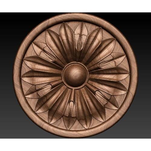Decorative Round Flower 3D Model STL Relief for CNC Router 3D Printer 3D furniture decoration Decor