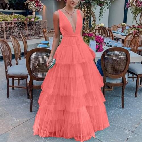 VAZN Elegant Vintage Sleeveless Ball Gown Vestidos Sweet Holiday Wind Dress Summer 2020 New Fashion Casual Soft Dress