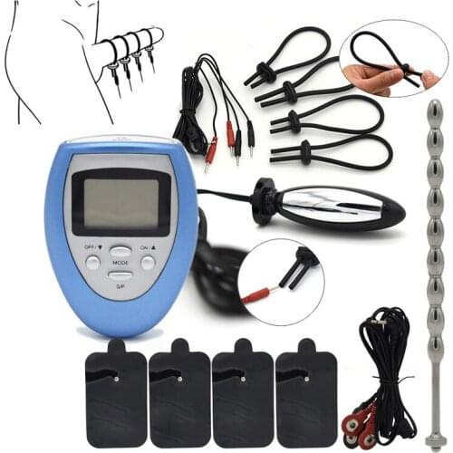 Electric Shock Urethral Catheter Anal Plug Vibrator Electro Pulse Penis Stimulator Dick Ring Adult Sex Toys Masturbator For Men