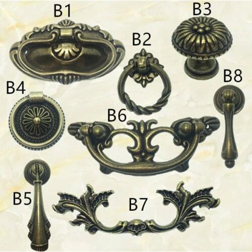 JD Drawer Handle Bronze 1pcs Vintage Zinc Alloy Antique Style Cabinet Wardrobe Classical Of