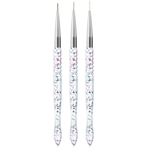 UV Gel Brush Liner Painting Pen Acrylic Drawing Brush for Nails Gradient Rhinestone Handle Manicure Nail Art Tool