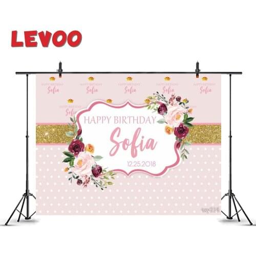 LEVOO photography backdrop polka dots flower pink princess birthday prop fabric photography backdrop photocall photobooth