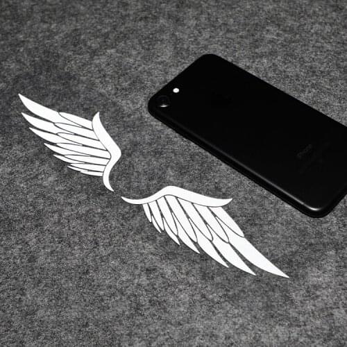 LuLuSticker #031 22x4.4cm Pair Wings Reflective Modified Motorcycle Fuel Tank Stickers and Decals Car Body Vehicle Tail Stickers