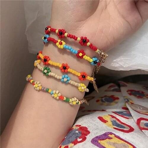3Pcs/Set Cute Flower Beaded Bracelet For Girls Smile Friendship Bracelet For Children Accessories Jewelry Wholesale 2021 Trend