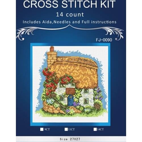Smaller House 14CT Needlework DIY Cross Stitch Set Embroidery Kit Pattern Counted Cross-Stitching Wall Home Decro