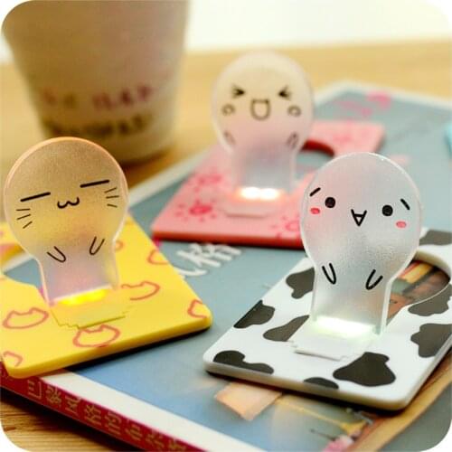 Novelty Cartoon Battery LED Night Light Mini Bedroom Lamp Card Lights Energy Saving Creative Bedside Lamp Night Luminous