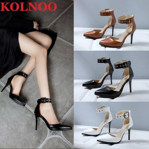 KOLNOO New Simple Womens Stiletto High Heels Pumps D'orsay Style Pointed-Toe Party Prom Shoes Sexy Largesize Fashion Court Shoes