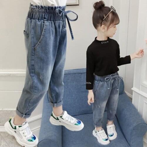 New Style Baby Girl Jump Fashion Jeans Childrens Wear Pants Depth of The 3-12 Ages