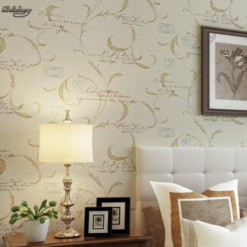 Beibehang Single leaf Scolopus European cowpea wallpaper non-woven English alphabet background wall TV room bedroom decoration