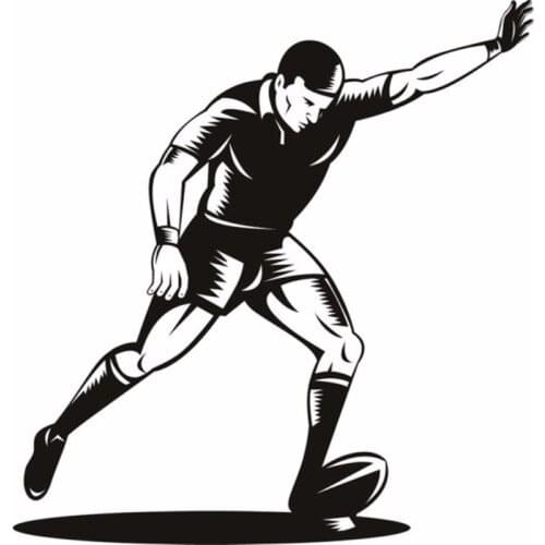 Rugby Ball With Player Goal Kick Rugby Wall Stickers Gym Sport Decor Art Decals Wallpaper For Boys Room Home Decoration 6908