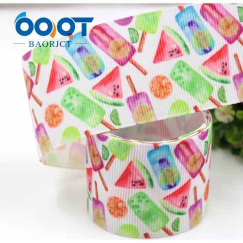 1-1/2'' 38mm Summer ice cream Printed grosgrain ribbon,10yrds DIY Hair Bow Wedding Festival Home Party Birthday Decorations
