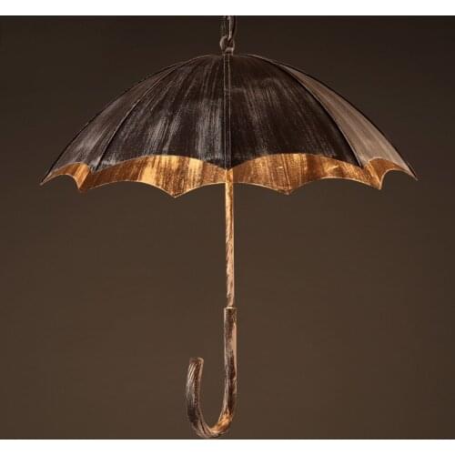 Retro creative umbrella wind industrial loft do the old wrought iron cafe bar restaurant pendant lights personality Art