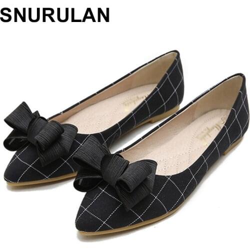 SNURULAN 2020 Women Flat Shoes Ballet Flats Fashion Slip On Flat Women Shoes Soft Summer Woman Shoes Casual Shoes Plus Size