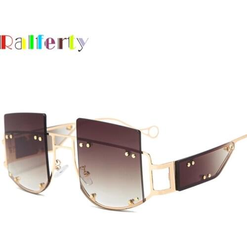 Ralferty 2020 Unique Square Sunglasses Gothic Steampunk Sunglasses Mens Womens Fashion Retro Vintage Street Style Shield Shades