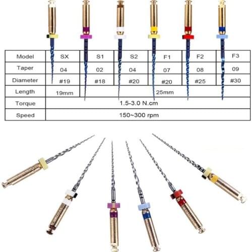 Dental Tapered Ni-Ti Root Canal File,for Hand Use Ni-Ti Root Canal File for Enlarging Needle Dental Materials-6PCS/Box