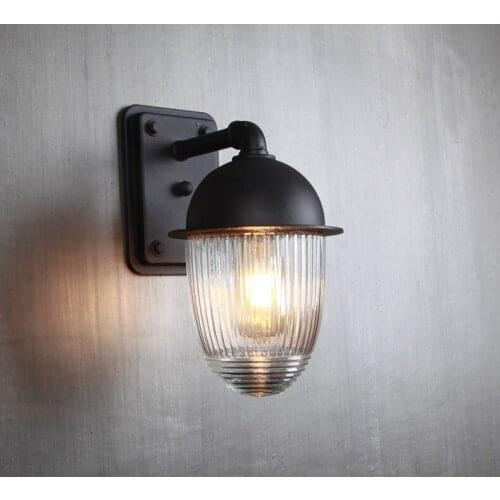 Waterproof and rustproof glass ball outdoor wall lamp Garden exterior wall balcony corridor light outdoor aluminum wall lamp